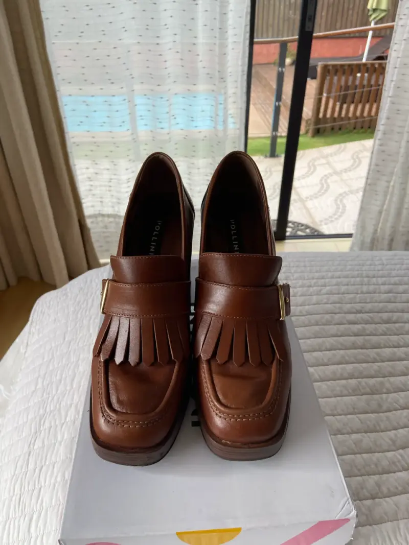 Zapatos de tacón marrones de cuero - 2
