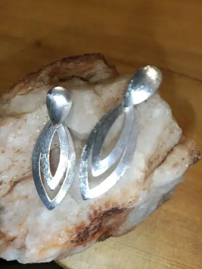 Aros de plata diseño moderno - miniatura 1