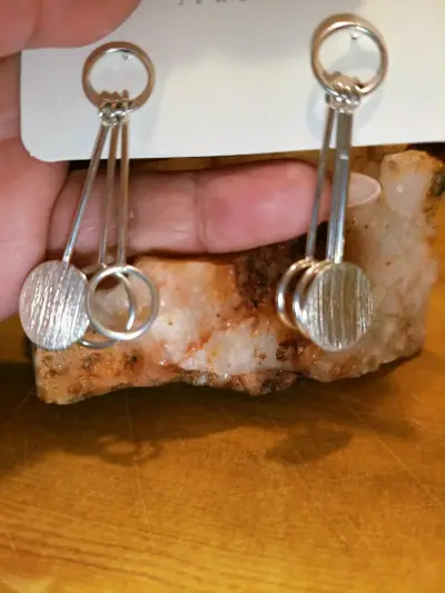 Aros de plata diseño moderno - miniatura 3