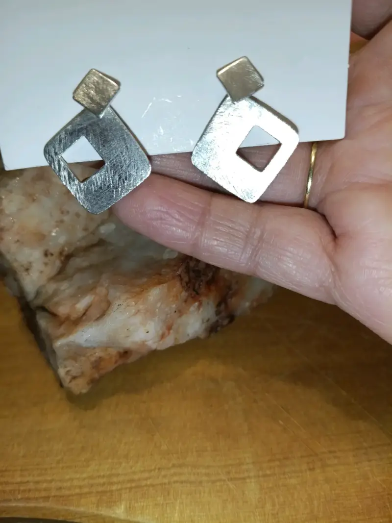 Aros de plata diseño moderno - 4