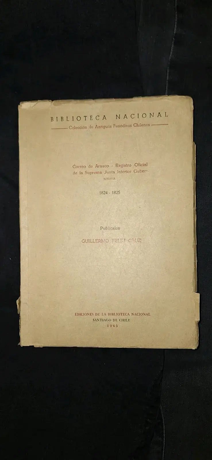 Libro antiguo Correo de Arauco 1824-1825