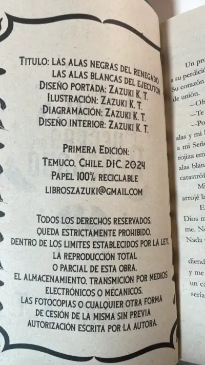 Libro 'Las Alas Blancas del Ejecutor' de Zazuk K.T - miniatura 3