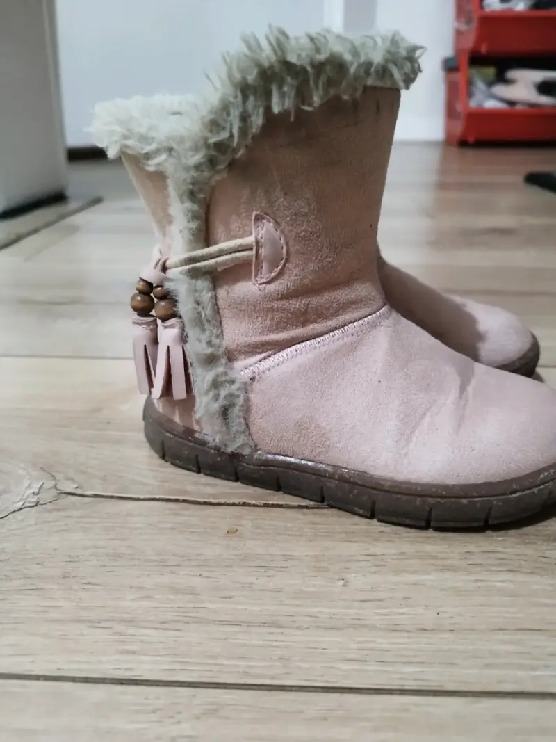 Botas de invierno rosadas con forro de peluche - 2