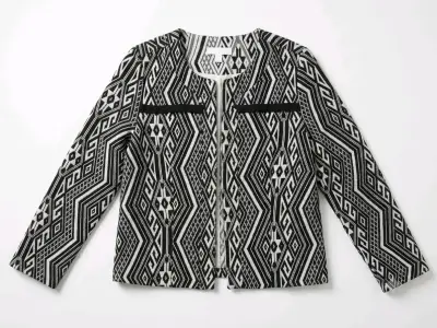 Chaqueta étnica en blanco y negro - miniatura 1