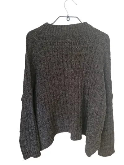 Suéter de lana gris oscuro para mujer Lolita pocke - miniatura 4