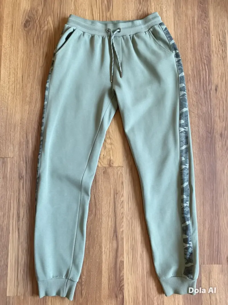 Pantalones deportivos verde oliva, detalles camu - 1