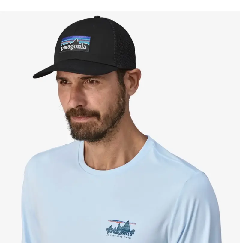 Gorra negra Patagonia con logo bordado - 3