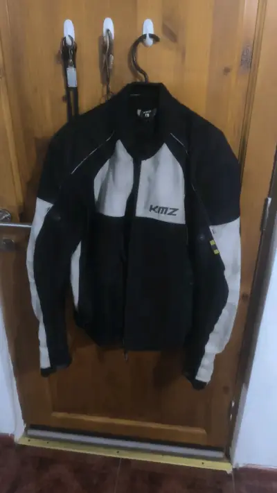 Chaqueta de moto KMZ negra y gris - miniatura 1