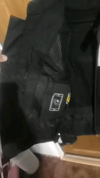 Chaqueta de moto KMZ negra y gris - miniatura 4