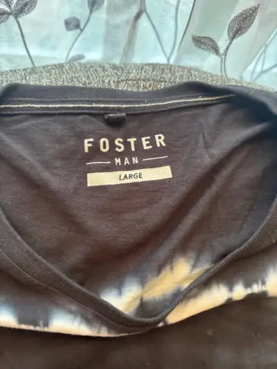 Polera tie-dye negra y beige foster - miniatura 2