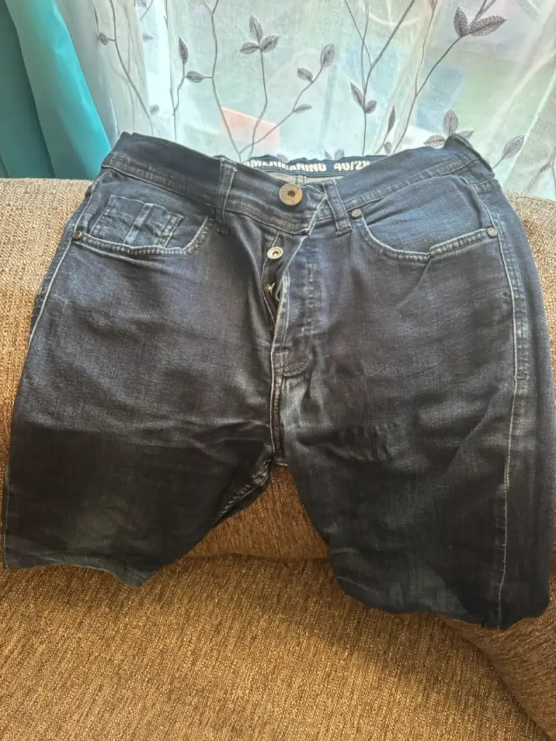 Shorts de mezclilla azul oscuro para hombre - 1