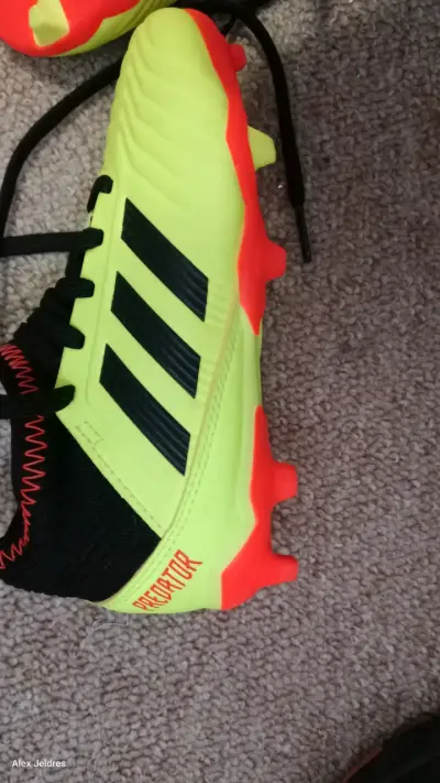 Botines de fútbol Adidas Predator amarillo neón - miniatura 3