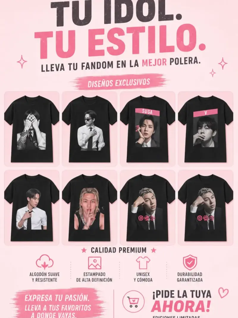 Polera unisex con diseño de ídolos K-pop