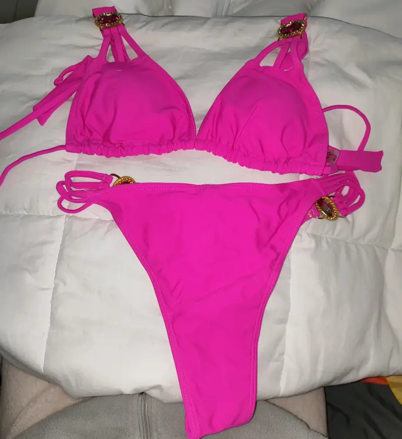 Bikini fucsia con detalles de joya Swim Lushoire - 4