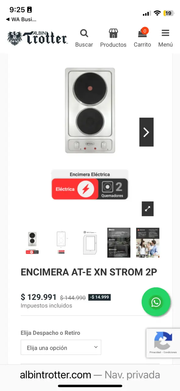 Encimera eléctrica Albin Trotter 2 quemadores - 1