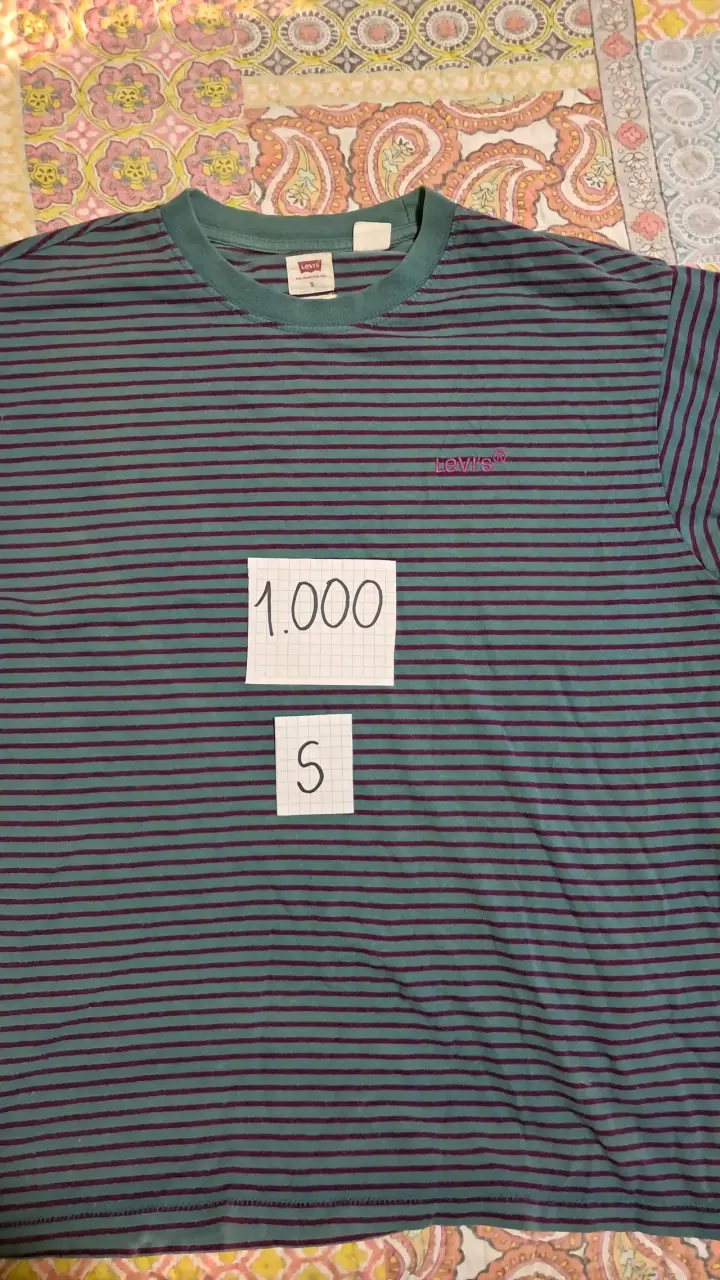 Polera Levi's a rayas verde y morado