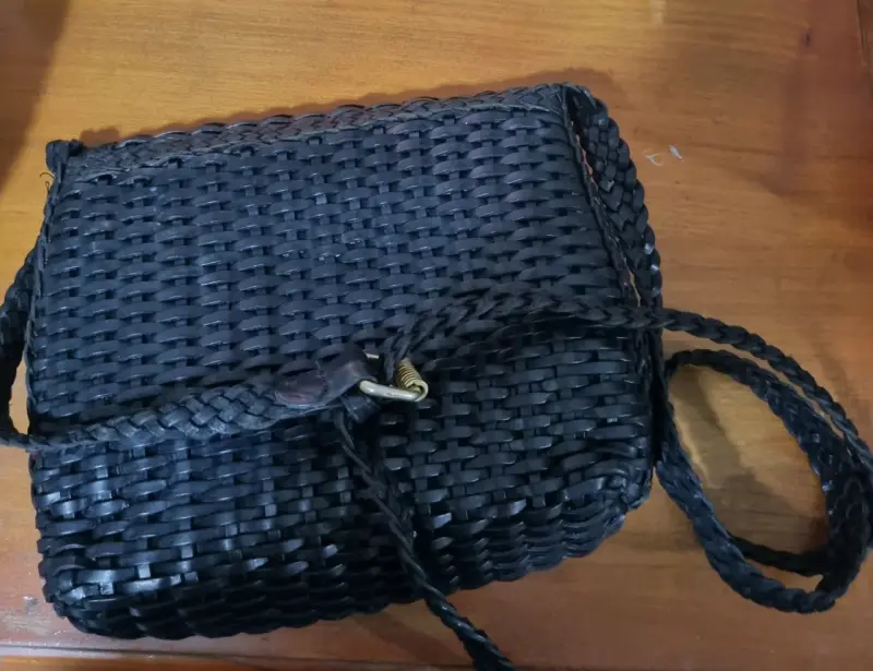 Cartera de cuero petate negra - 2