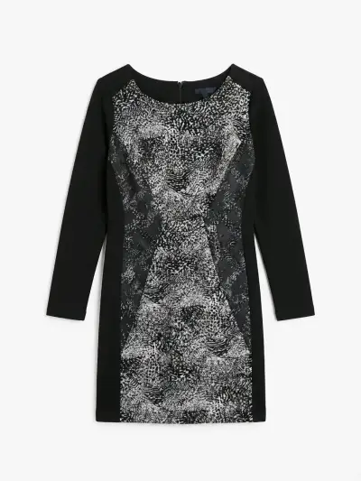 Vestido negro con estampado animal print talla 42 - miniatura 1
