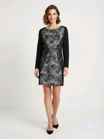 Vestido negro con estampado animal print talla 42 - miniatura 2