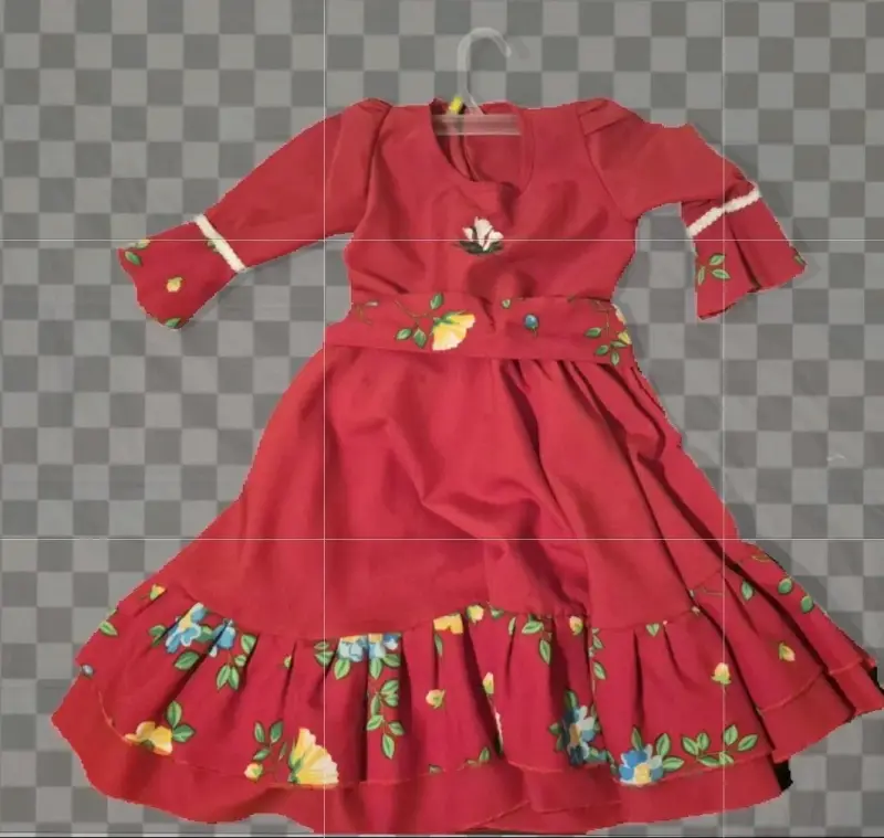 Vestido huasa infantil rojo con flores