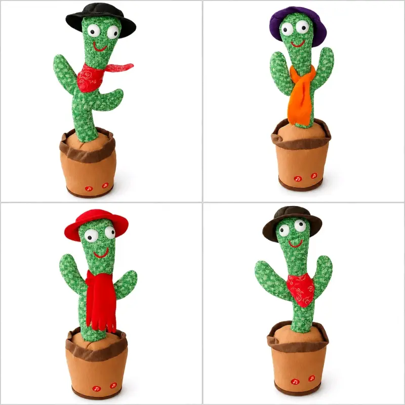 Cactus de peluche bailarín con sombrero