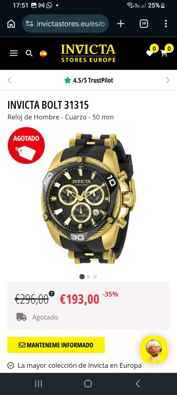 Permuto reloj Invicta 31315 - 1