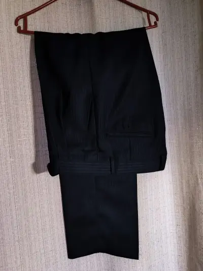 Traje formal azul a rayas para hombre - miniatura 2
