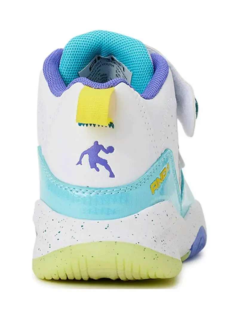 Zapatillas deportivas infantiles blancas y azules - 5