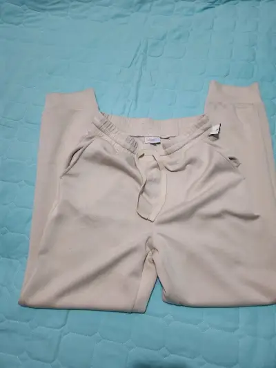 Pantalones de algodón beige unisex - miniatura 1