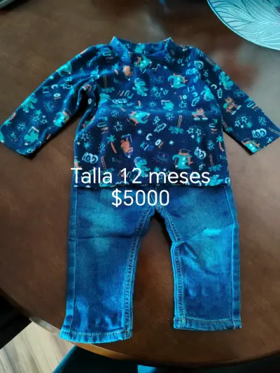 Conjunto de bebé tejido y jeans talla 12 meses - miniatura 3
