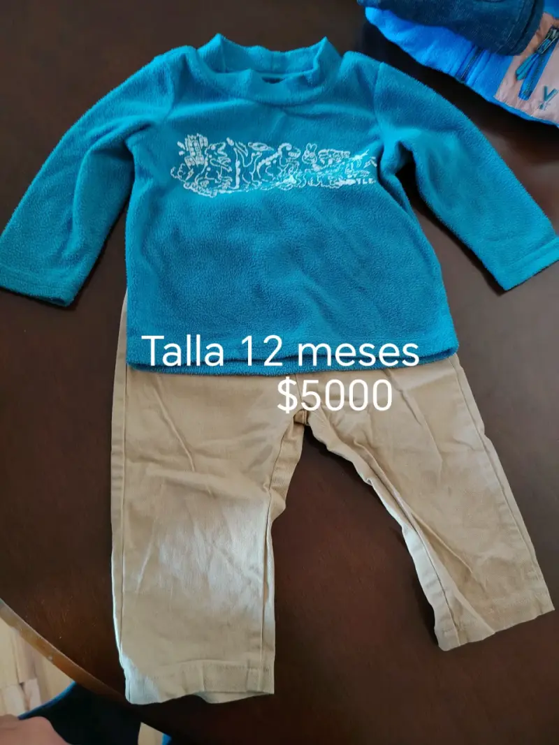 Conjunto de bebé tejido y jeans talla 12 meses - 4