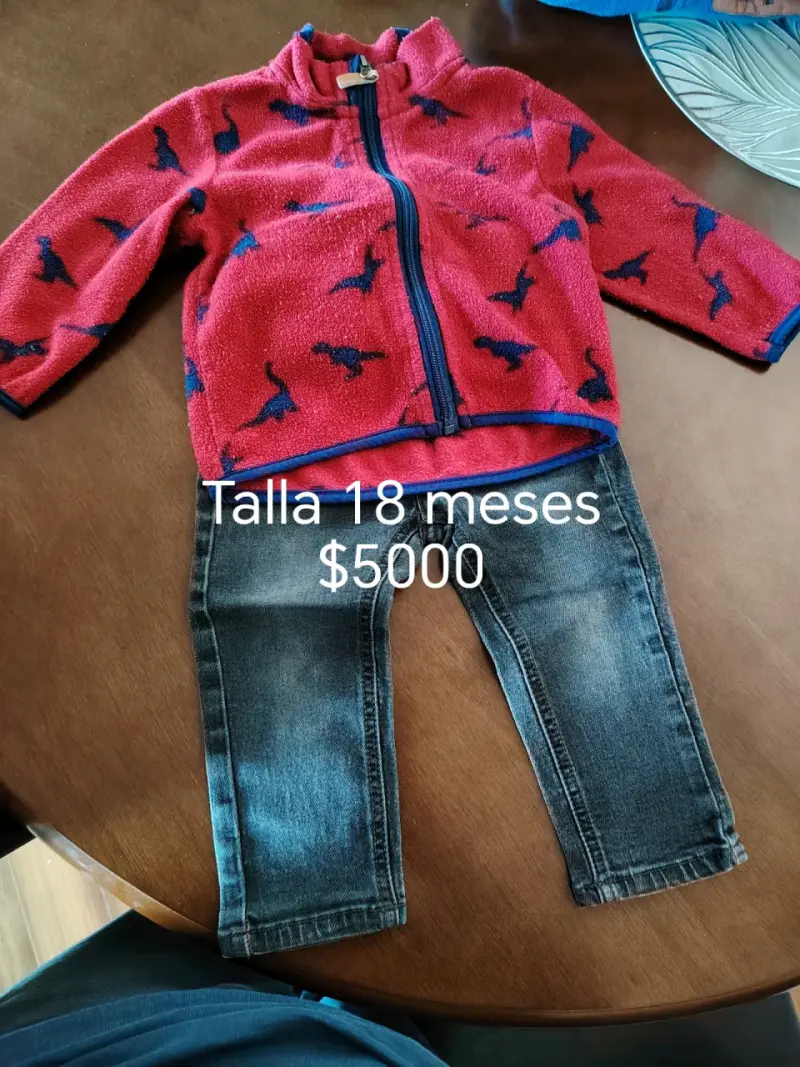 Conjunto de bebé tejido y jeans talla 12 meses - 5