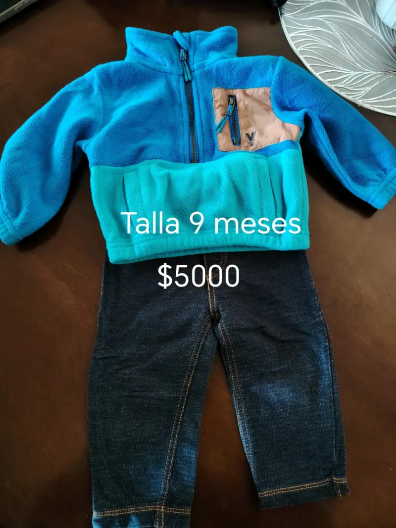 Conjunto de bebé tejido y jeans talla 12 meses - 6