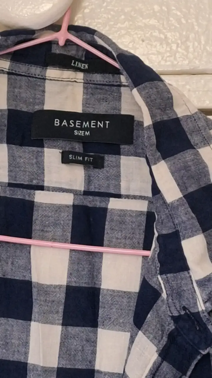 Camisa a cuadros Basement azul y blanca - 2