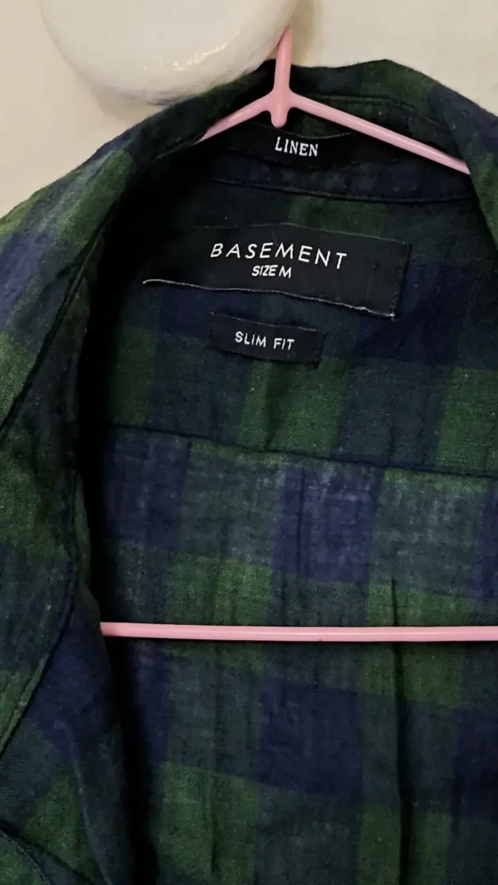Camisa a cuadros Basement azul y blanca - 3