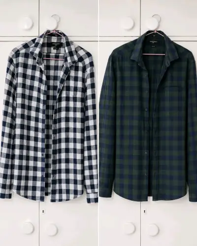 Camisa a cuadros Basement azul y blanca - miniatura 1