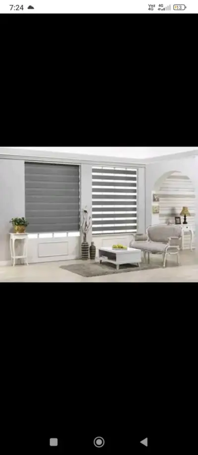 Cortinas roller dobles modernas gris día y noche - miniatura 1