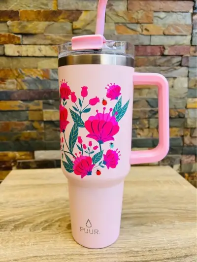 Vaso térmico PUUR con diseño floral - miniatura 1