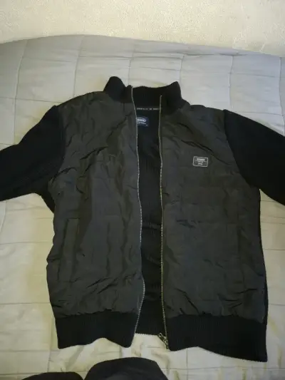 Chaqueta negra Ferouch con mangas de lana - miniatura 1