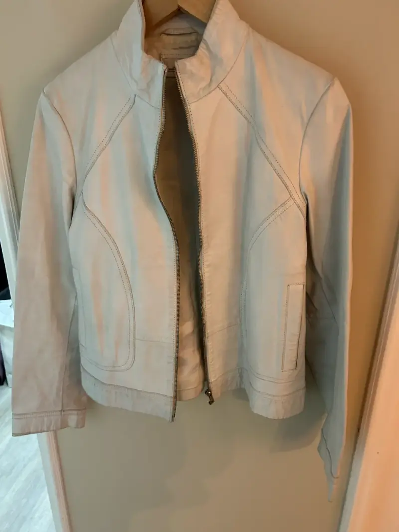 Chaqueta de cuero blanca para mujer - 3