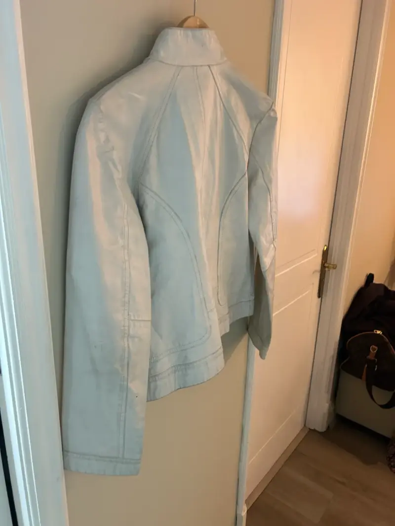 Chaqueta de cuero blanca para mujer - 4
