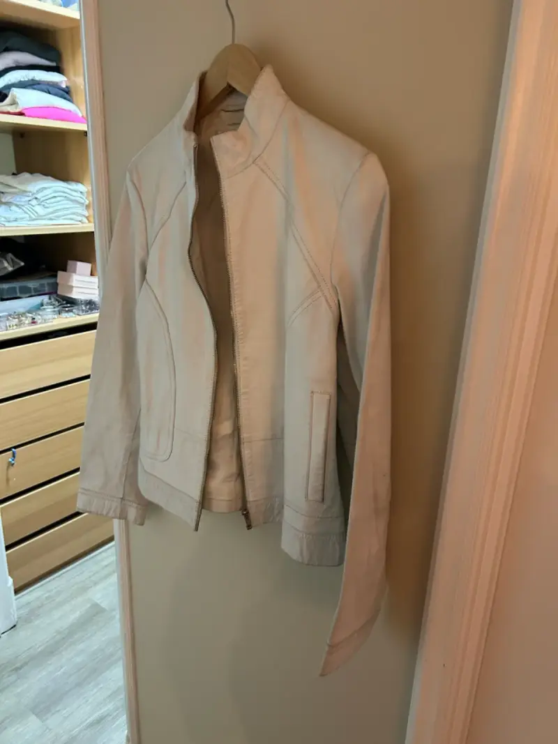 Chaqueta de cuero blanca para mujer - 5