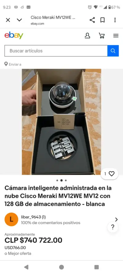 Cámara domo interior Cisco Meraki MV12W - miniatura 2