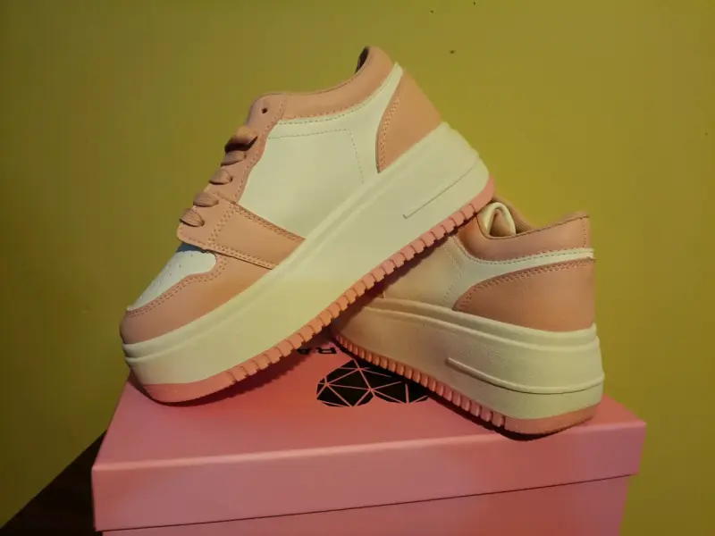 Zapatillas deportivas rosa y blanco talla 37 - 1