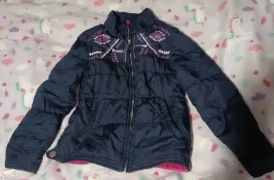 Chaqueta acolchada azul para niña - miniatura 1