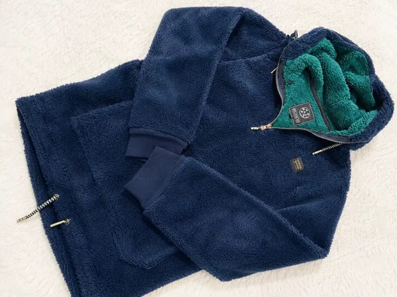Polerón de sherpa azul con capucha talla 16 - 1