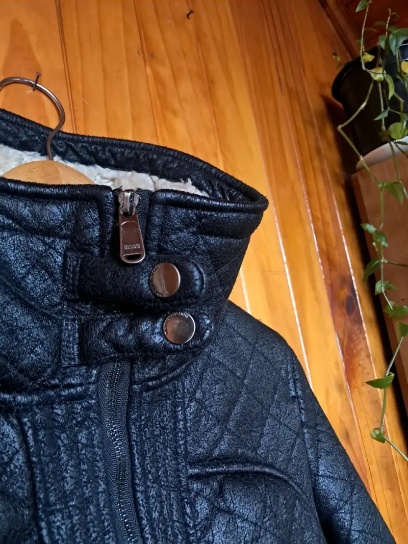 Chaqueta cuero sintético con forro de lana ellus - 2