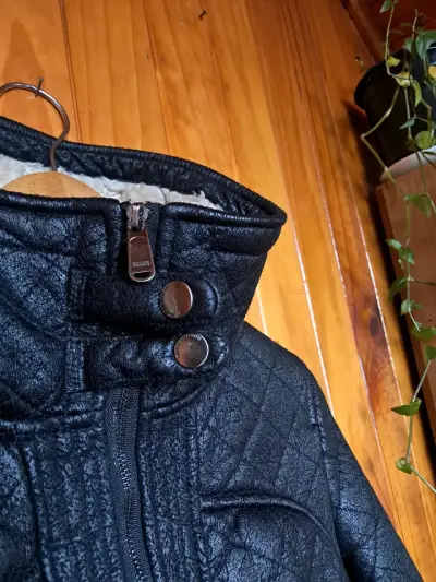 Chaqueta cuero sintético con forro de lana ellus - miniatura 2