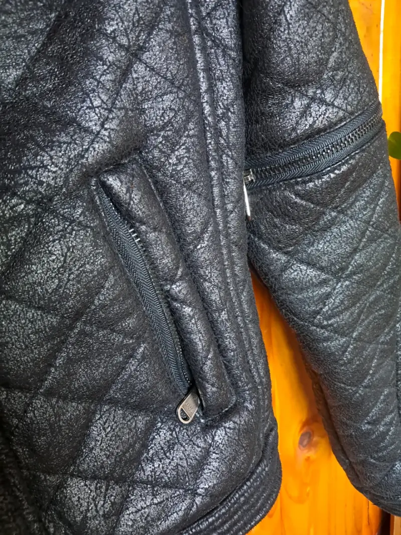 Chaqueta cuero sintético con forro de lana ellus - 3