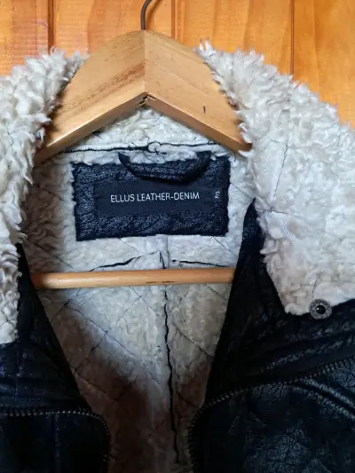 Chaqueta cuero sintético con forro de lana ellus - miniatura 4